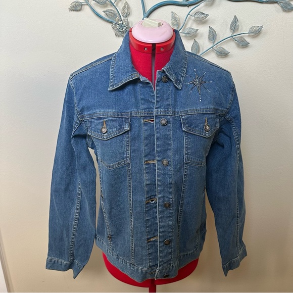 Embellished Nativity jean jacket Small NWOT - Picture 1 of 4